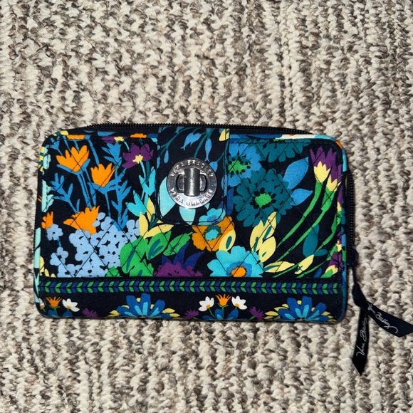 Vera Bradley RFID Floral Turn Lock Wallet - Picture 1 of 5